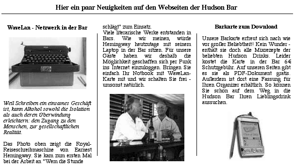 Neuigkeiten als Zeitungsartikel!