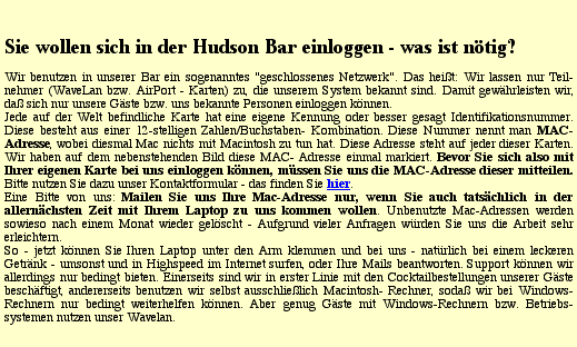 Text3: Wie funktioniert Wavelan in der Hudson Bar?